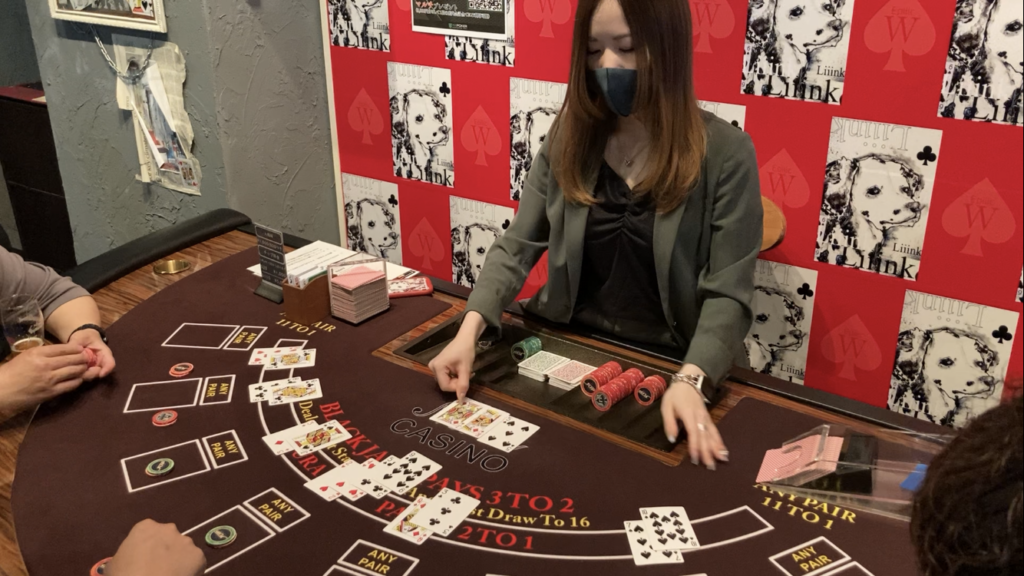 Liiinkのブラックジャック卓の様子