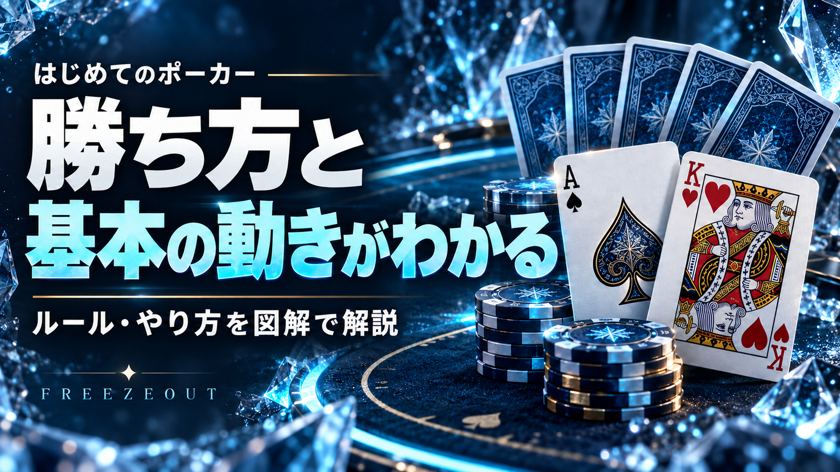 はじめてのポーカー。勝ち方と基本の動きがわかる。ルール・やり方を図解で解説。