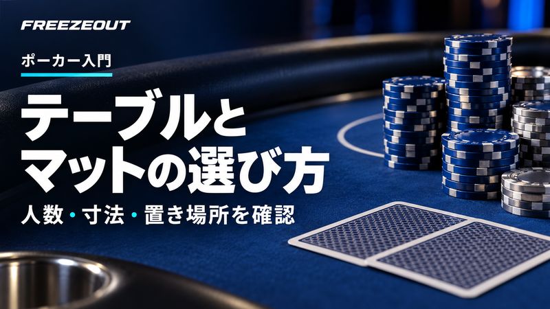 テーブルと マットの選び方。人数・寸法・置き場所を確認。FREEZEOUTの紺色・青銀チップのサムネイル。